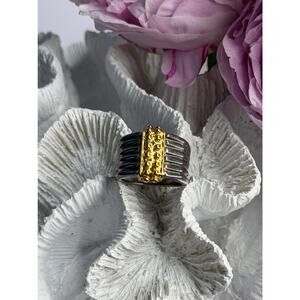 Italy Milor 925 Sterling Silver Gold Plated Part Ring Size 7